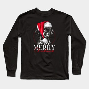 Santa German Shorthaired Pointer Merry Christmas dog Long Sleeve T-Shirt